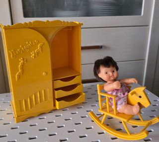 LOTE Muñeca Barriguitas Vintage+Armario+Balancín.