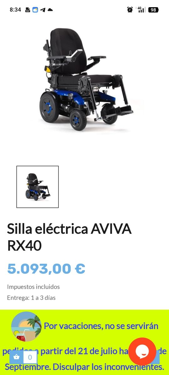 Silla ruedas eléctrica AVIVA RX40