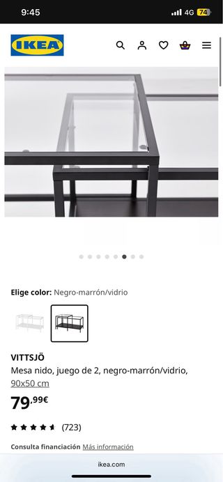 Mesas nido IKEA - cristal y metal