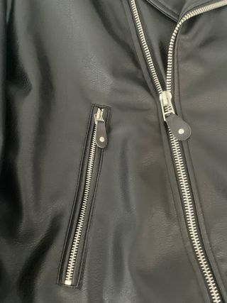 Cazadora biker negra efecto piel NUEVA