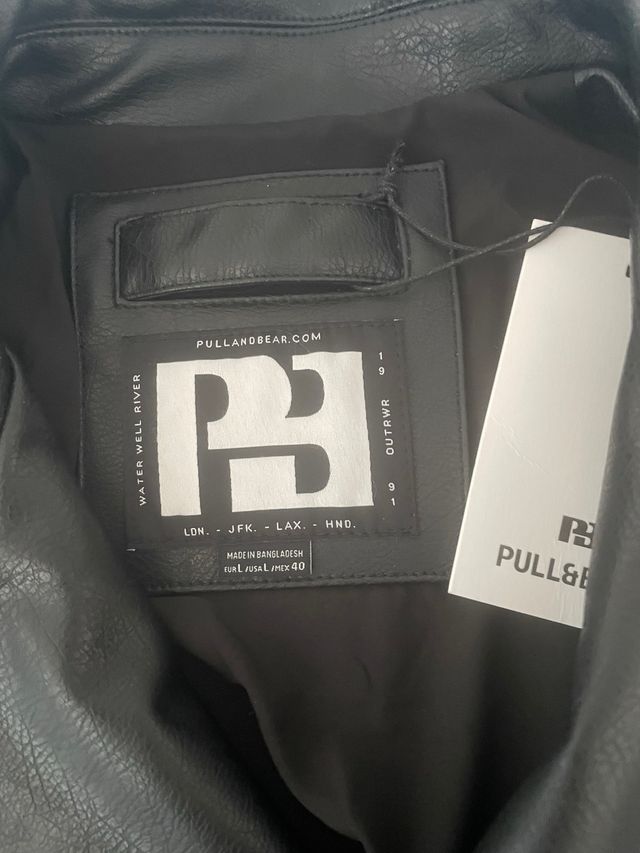 Cazadora biker negra piel NUEVA