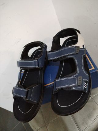Sandali Uomo comodi n.45 - Beige/Blu