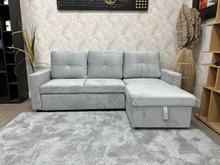 Sofá Chaise Longue cama - Negro y Gris