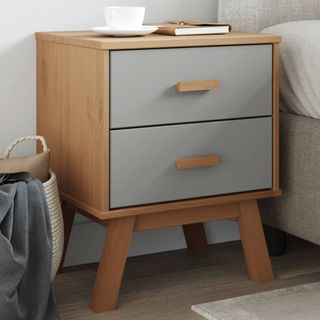 vidaXL Mesita de noche OLDEN madera maciza de pino