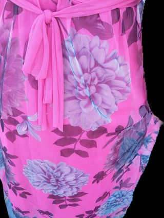 Vestito lungo floreale rosa