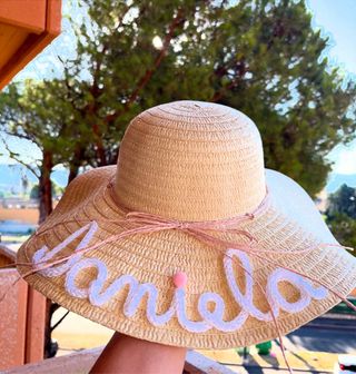 Cappello paglia donna mare nome ricamato