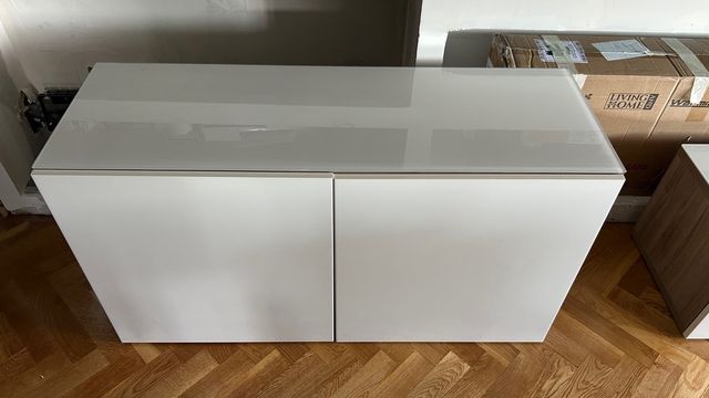 Mueble TV Ikea Besta - Blanco/Marrón