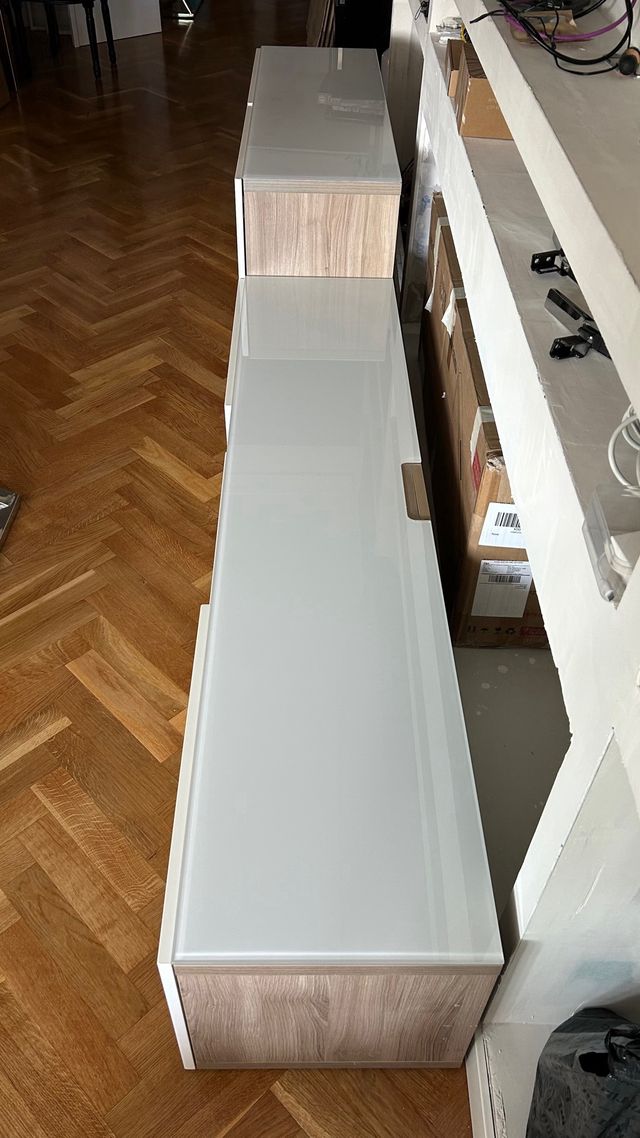 Mueble TV Ikea Besta - Blanco/Marrón