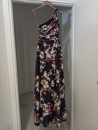 Vestito lungo nero floreale tg M / 42 da donna 