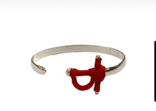 Pulsera roja plata nudo, Talla S, 6 cm de diametr