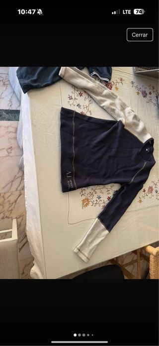 Jersey Armani Jeans L - Azul Gris