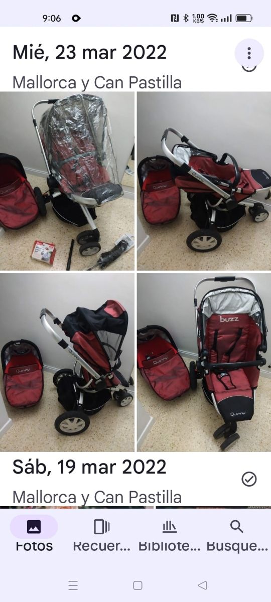 Carrito bebé rojo-negro
