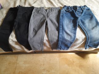3 pantalones niño - Negro, Gris, Azul