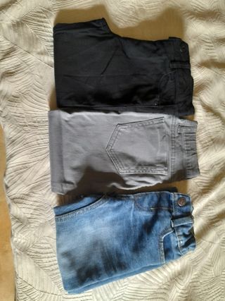 3 pantalones niño - Negro, Gris, Azul