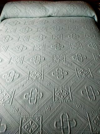 Colcha algodón verde agua