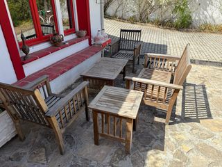 Conjunto jardín madera acacia