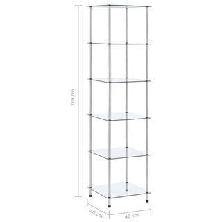 vidaXL Estantería 6 niveles cristal templado 