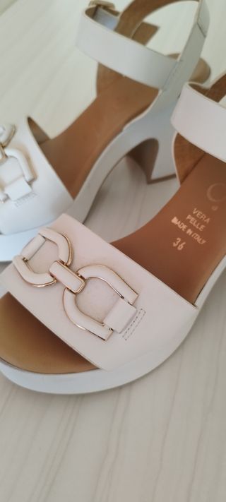 Sandalias blancas piel - Talla 36