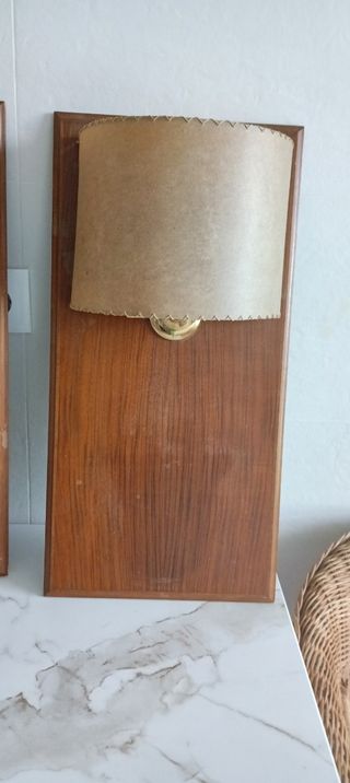 Apliques pared vintage madera-pergamino