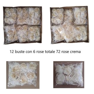 72 Bomboniere Rose Crema in Tessuto