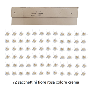 72 Bomboniere Rose Crema in Tessuto