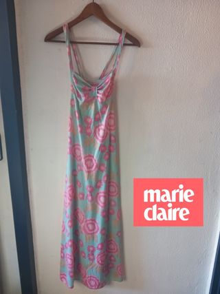 Vestido Marie Claire XS - Rosa y Verde Agua