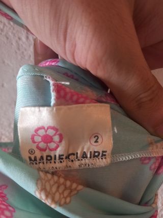 Vestido Marie Claire XS - Rosa y Verde Agua
