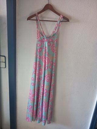 Vestido Marie Claire XS - Rosa y Verde Agua