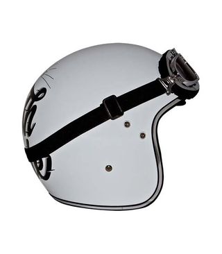 Casco moto retro blanco