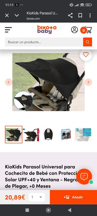 Parasol Kiokids UPF+40 - Negro