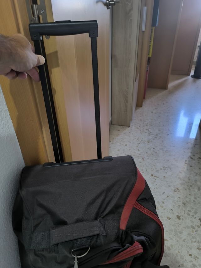 Mala de viagem castanha com rodas