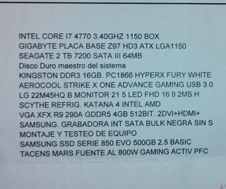 Ordenador gaming + Monitor 21 pulgadadas