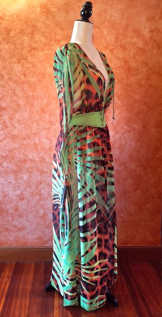 Vestido- caftán Sahoco estampado - Talla M