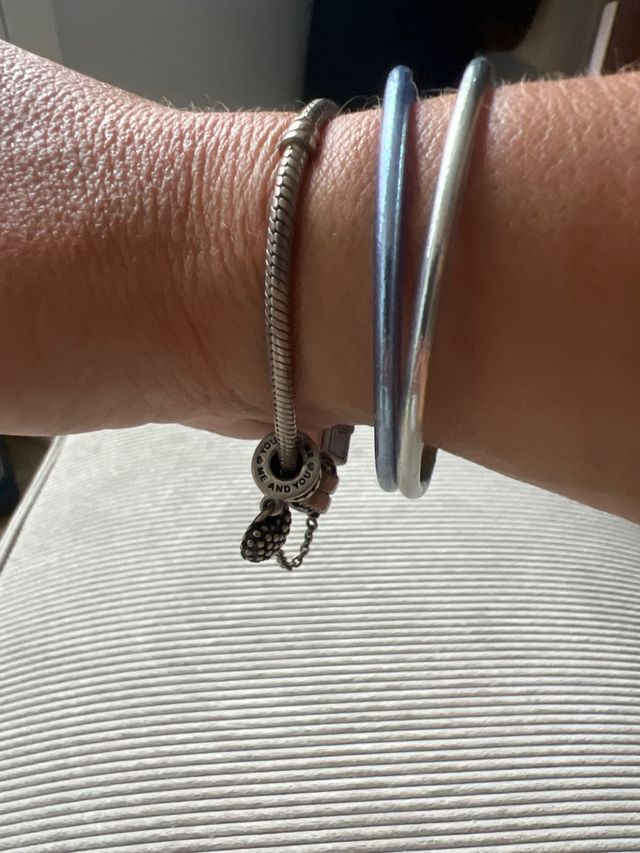 Pulsera Pandora plata - 3 colgantes