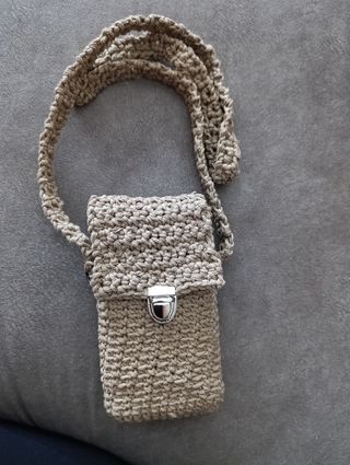Bolso bandolera crochet beige