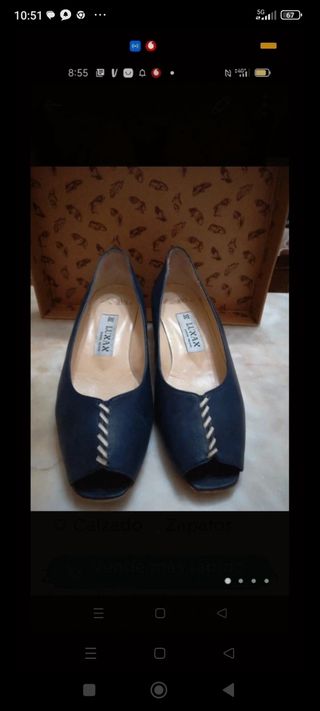 Zapatos Luxax  Piel Azul - Abiertos Puntera