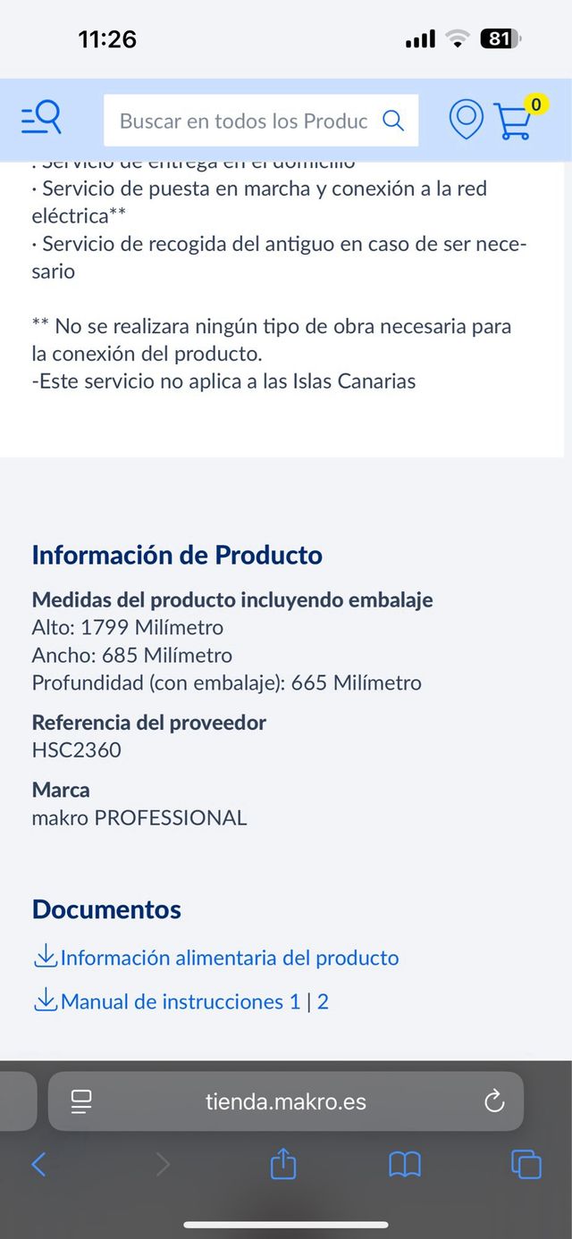 Nevera  cristal frigorifico expositora Makro