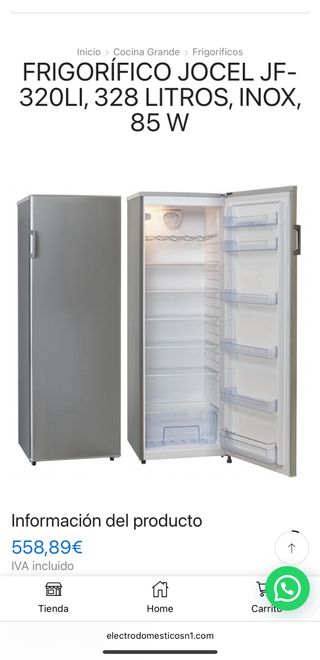 Frigorífico  nevera inox Jocel profesional 