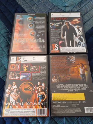 4 Películas DVD: Mago Merlín, El Cuervo, Mortal Ko