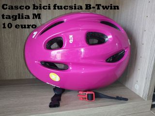 Casco bicicletta taglia M, b-twin, color fucsia.