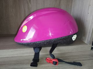Casco bicicletta taglia M, b-twin, color fucsia.