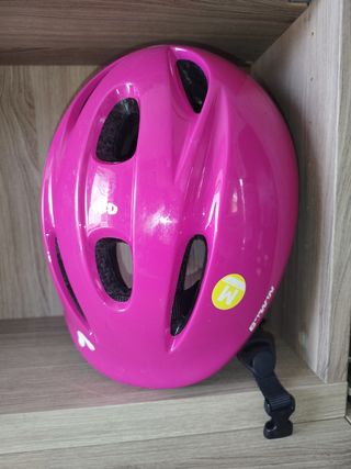 Casco bicicletta taglia M, b-twin, color fucsia.