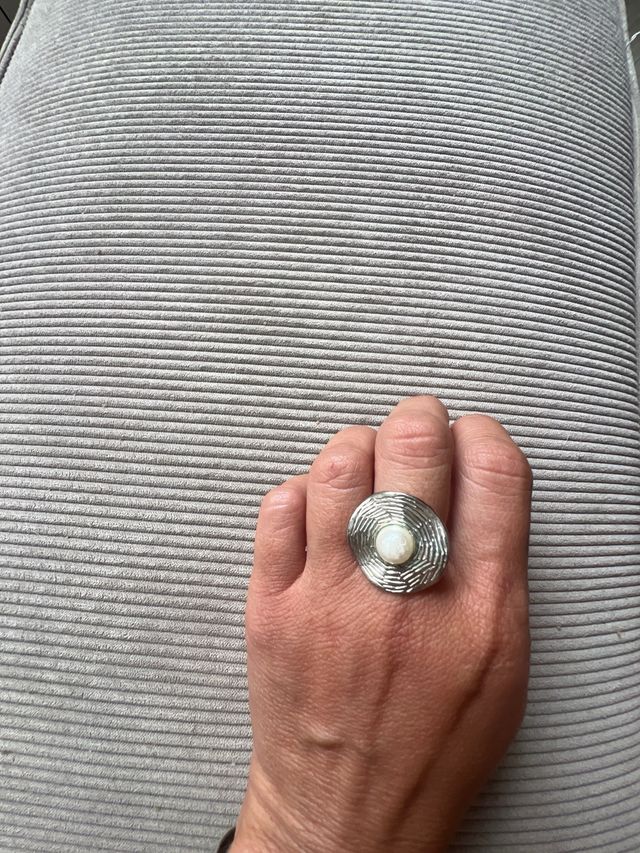 Anillo plata perla