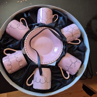 Juego café porcelana rosa - NUEVO