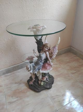Mesa auxiliar hada - Cristal y porcelana