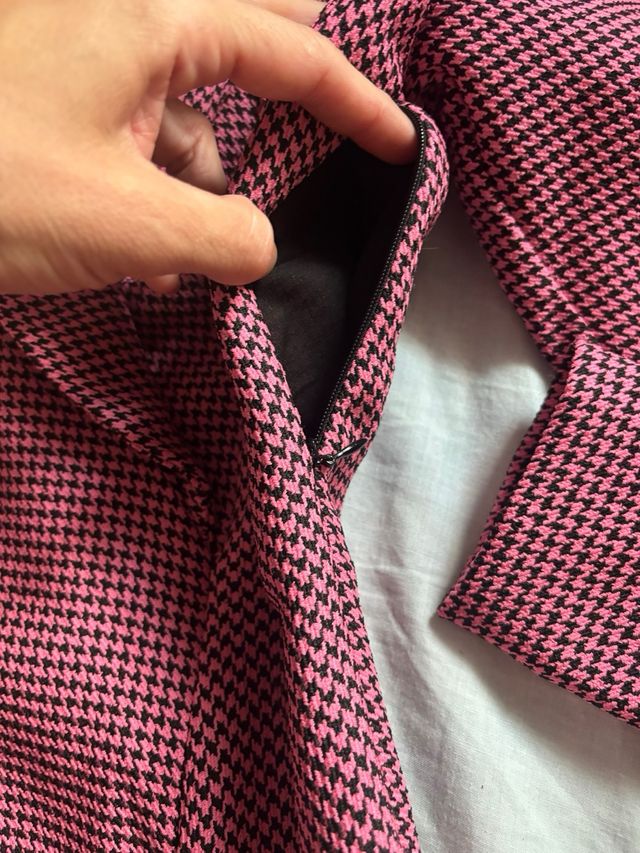 Vestido blazer Zara rosa y negro XS