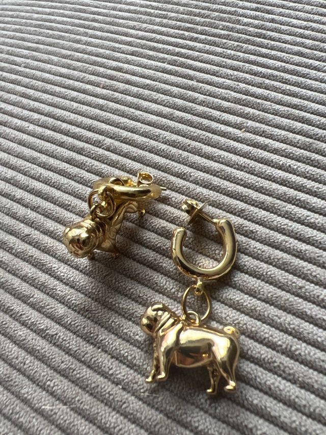 Pendientes Bulldog Frances dorado