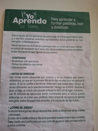 Juego Aprende a Leer