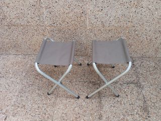2 Sillas camping plegables grises