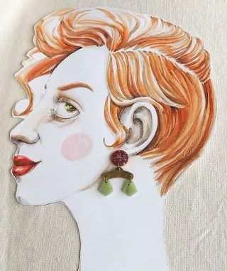 Pendientes arcilla polimérica rojos y verdes